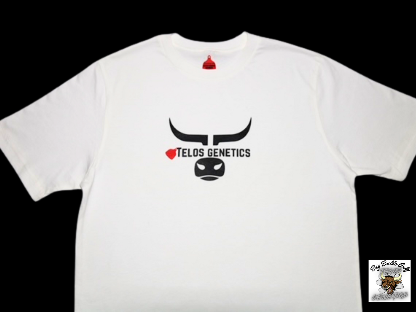 White Telos Genetics Cow Tag Shirt